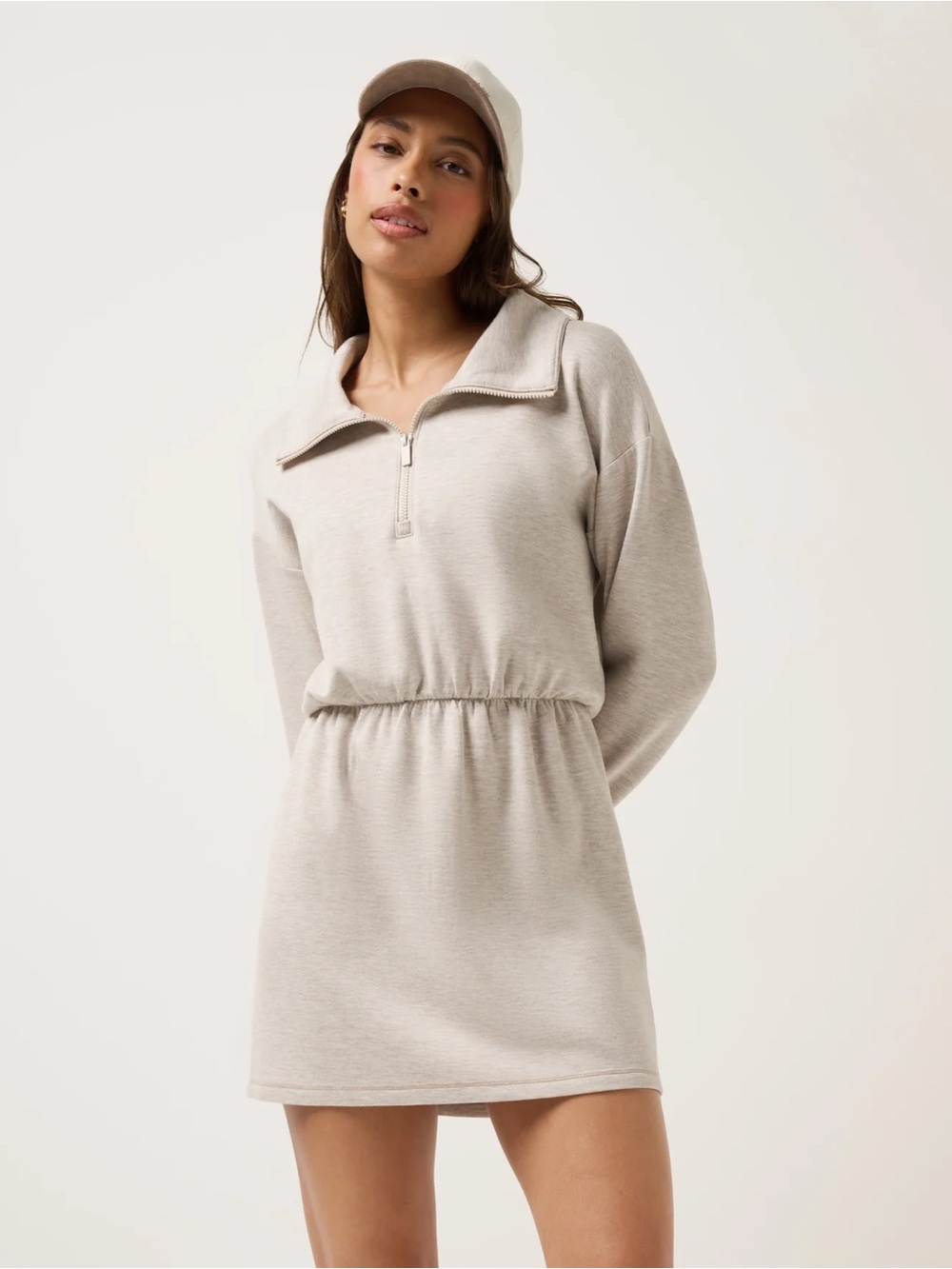 Travis Mathew Skyloft Soft Zip Dress Long Sleeve Sweater Dress Size Small